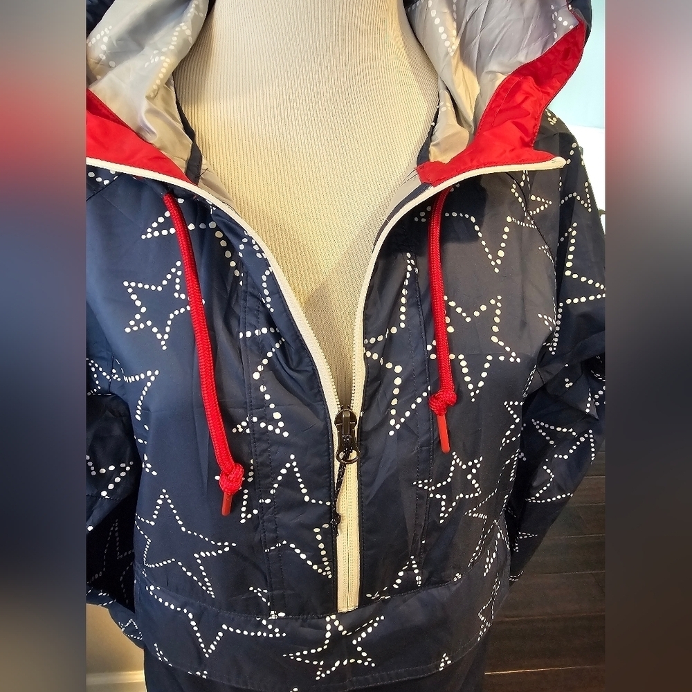 Eddie Bauer Women's Size Medium Anorak Rain Pullover Packable Lightweight Star - Picture 5 of 12